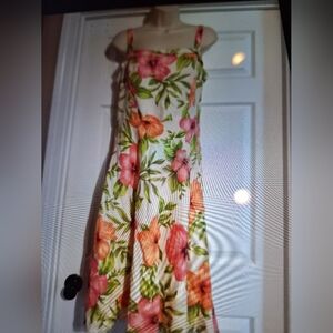 Tropical Floral Midi Dress